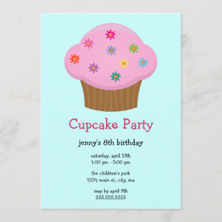 Inbjudningar för party för blommastänkmuffin