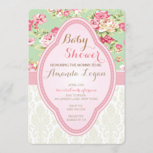 Inbjudningar för party för shabby chicbaby