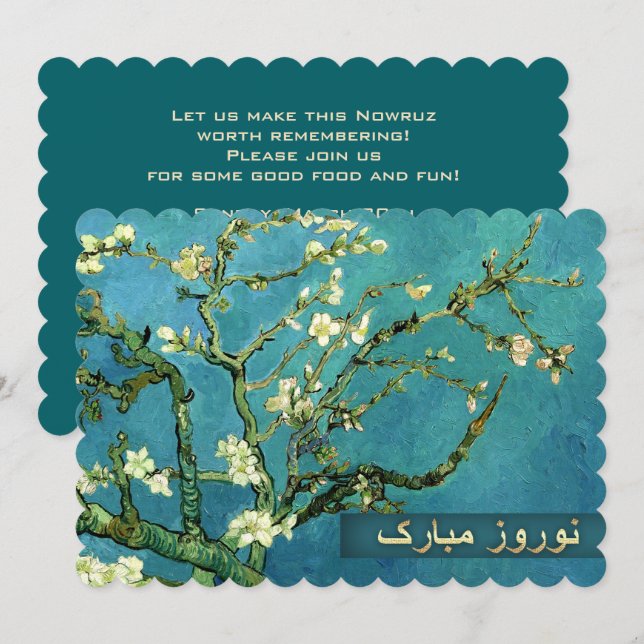 Inbjudningar för party Nowruz Mubarak persiska för (Fram/baksida)