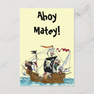 INBJUDNINGAR för piratpartyinbjudningar 3.5x5 Ahoy