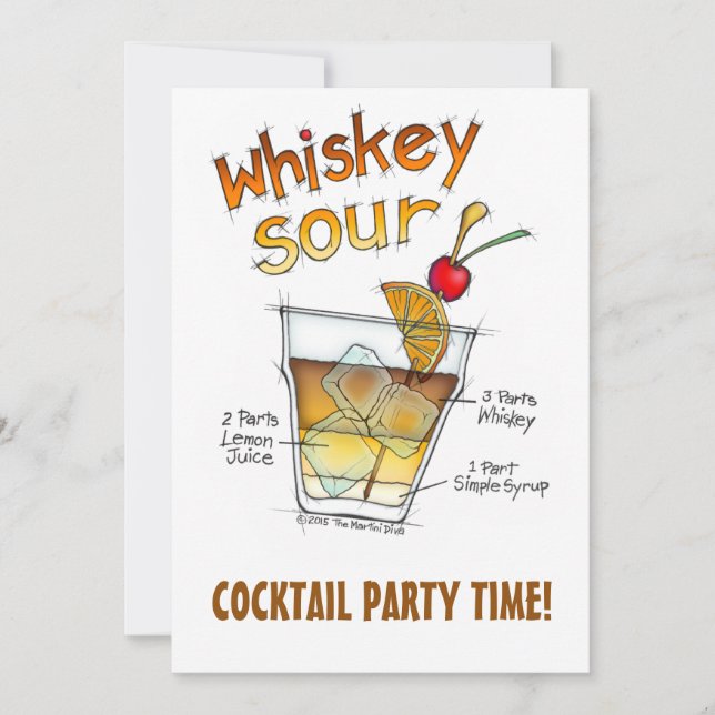 INBJUDNINGAR - FÖR RECEPTCOCTAIL FÖR WHISKEY SUR (Framsida)