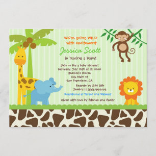 Inbjudningar för Safaridjungelbaby shower