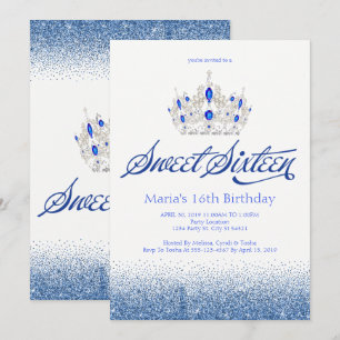 Inbjudningar för safirblåttsweet sixteen