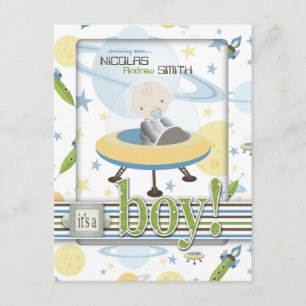 Inbjudningar för Spaceshipastronautbaby shower
