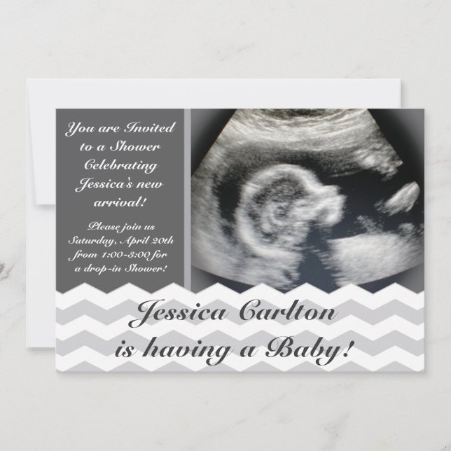 Inbjudningar för sparremönsterbaby shower (Framsida)
