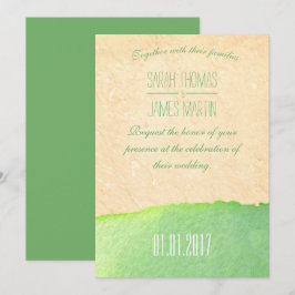 Inbjudningar för Styish gröna vattenfärgbröllop