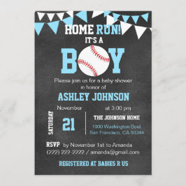 Inbjudningar för svart tavlabaseballbaby shower -