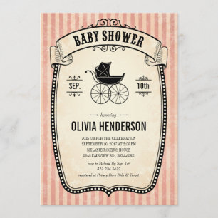 Inbjudningar för Victorianvintagebaby shower för