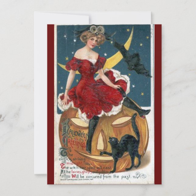 Inbjudningar för vintageHalloween pumpa (Framsida)