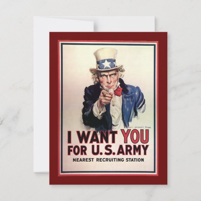 Inbjudningar för vintageUncle Sam (Framsida)
