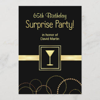 Inbjudningar från 65e födelsedagsfest - svart