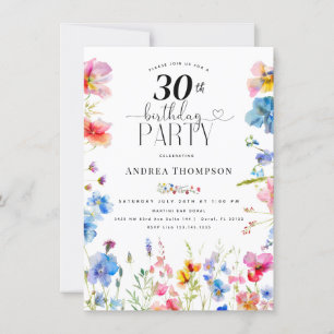 Inbjudningar från Garden Wildblomma 30års födelsed
