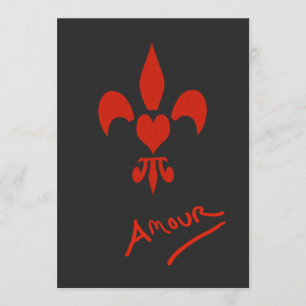 Inbjudningar från partiet Fleur de Lis Heart Kärle