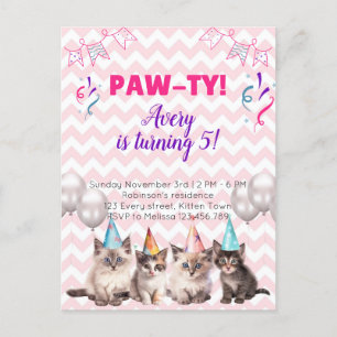 Inbjudningar från partiet tass-ty Kittens Barns fö