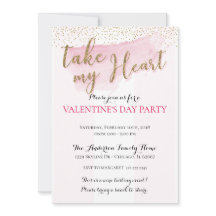 Inbjudningar från Watercolor Valentines parti