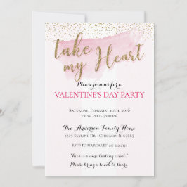 Inbjudningar från Watercolor Valentines parti