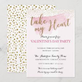 Inbjudningar från Watercolor Valentines parti