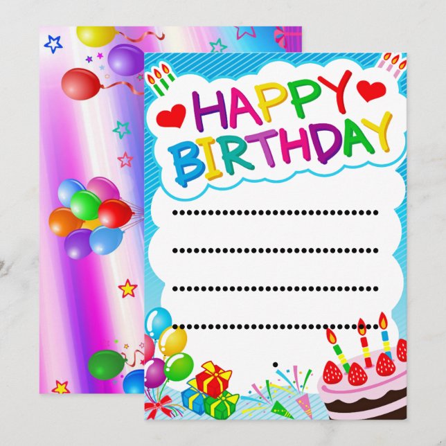 inbjudningar och meddelanden för alla dina aktivit (Fram/baksida)