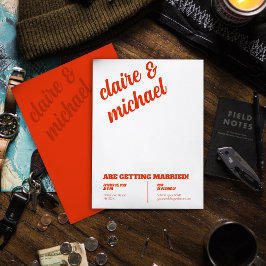 Inbjudningar om minimala Chic för retro-bröllop