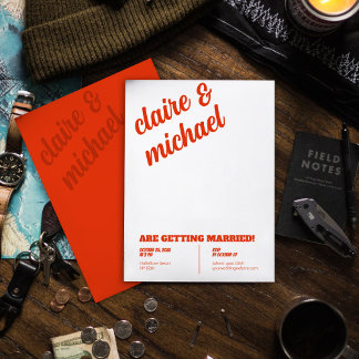 Inbjudningar om minimala Chic för retro-bröllop