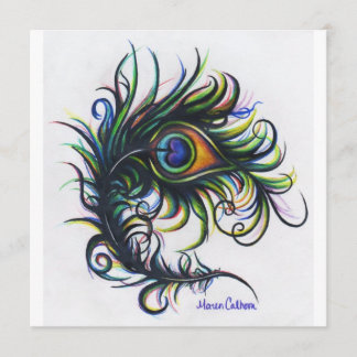 Inbjudningar om peacock Feather