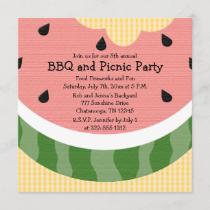 Inbjudningar om vattenmelon Picnic Inbjudan