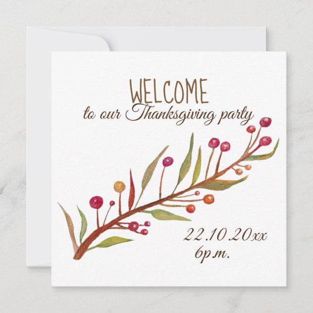 Inbjudningar på thanksgivingens dag (Framsida)