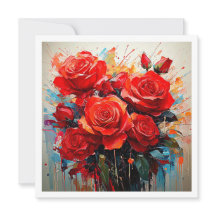 Inbjudningar - Röda rosor konstverk
