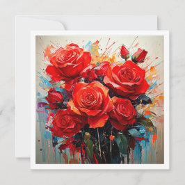 Inbjudningar - Röda rosor konstverk