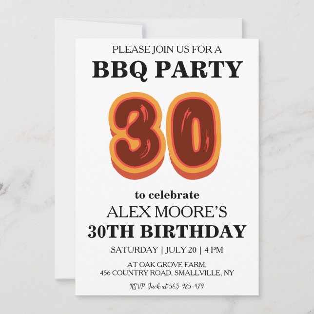 Inbjudningar till 30års födelsedag Bq (Framsida)