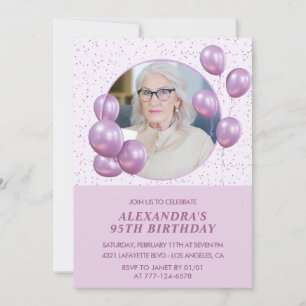 Inbjudningar till 95-årsfirande Ballonger Foto Lil