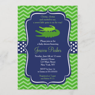 Inbjudningar till Alligator Baby Shower