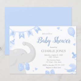Inbjudningar till baby Elephant Baby Shower Boy