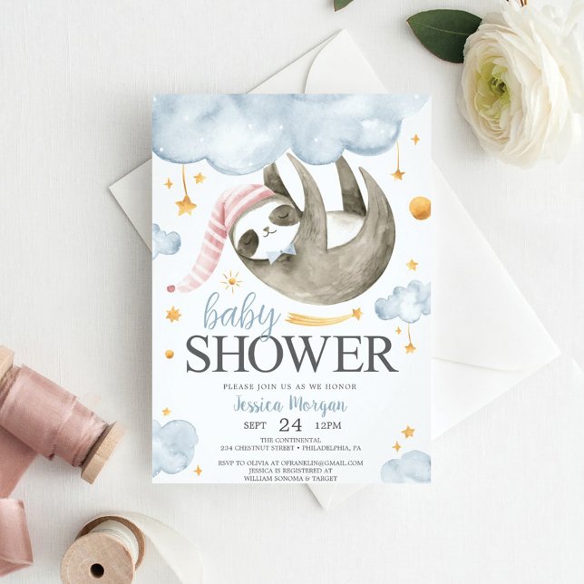 Inbjudningar till Baby Sloth Baby Shower (Skapare uppladdad)