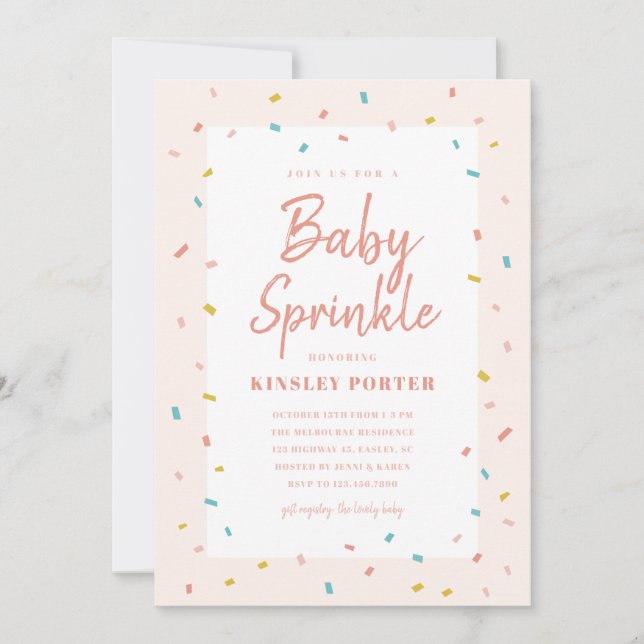 Inbjudningar till Baby Sprinkle Shower (Framsida)