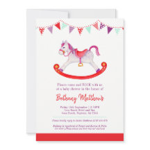 Inbjudningar till babydusblått rockande häst