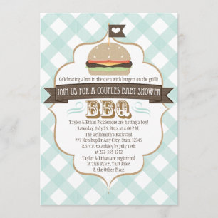 Inbjudningar till babyduschar i Aqua Burger Par BB