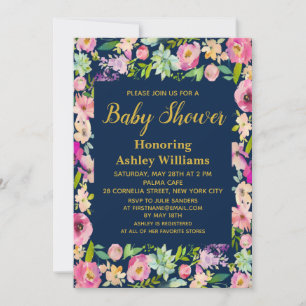 Inbjudningar till babyskor för Blommigten Boho Flo