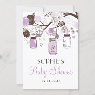 Inbjudningar till babyskor för Lilac & Brown Mason