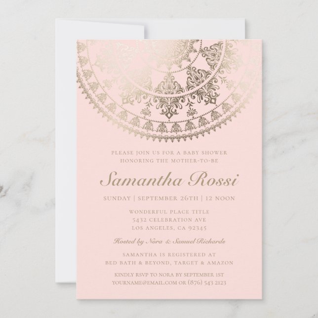 Inbjudningar till babyskor Guld Foil Anpassningsba (Framsida)