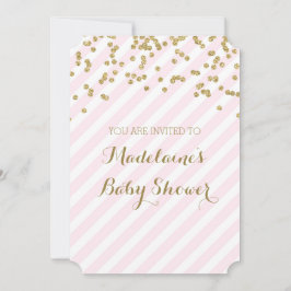 Inbjudningar till babyskor i guld Confetti Rosa Ra