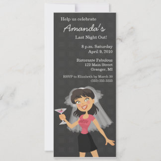 Inbjudningar till Bachelorette Party Bride Tecknad
