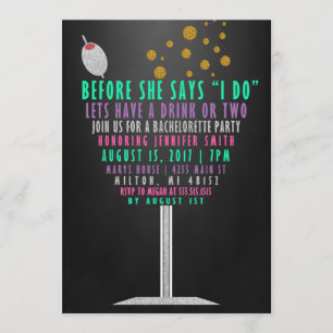 Inbjudningar till Bachelorette Party - Glitter