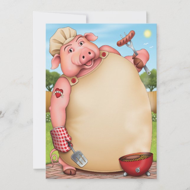 Inbjudningar till Barbeque-partiet, BBQ-mall (Framsida)