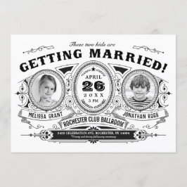 Inbjudningar till barnfotobröllop| Vintage Retro