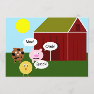 Inbjudningar till Barnyard Animals Barns födelseda