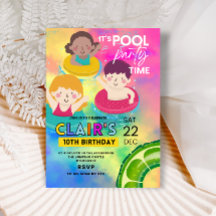 Inbjudningar till bassäng födelsedag Swimming Kids