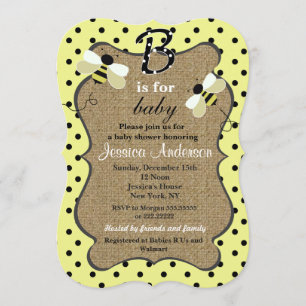 Inbjudningar till Bee Baby Shower