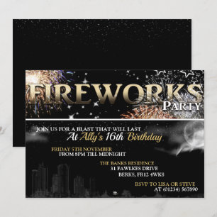 Inbjudningar till Black & Guld Fireworks Party