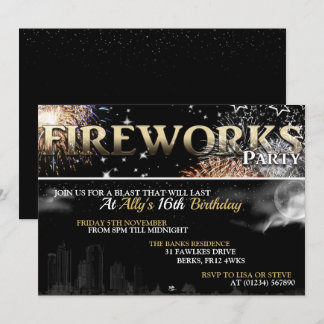 Inbjudningar till Black & Guld Fireworks Party